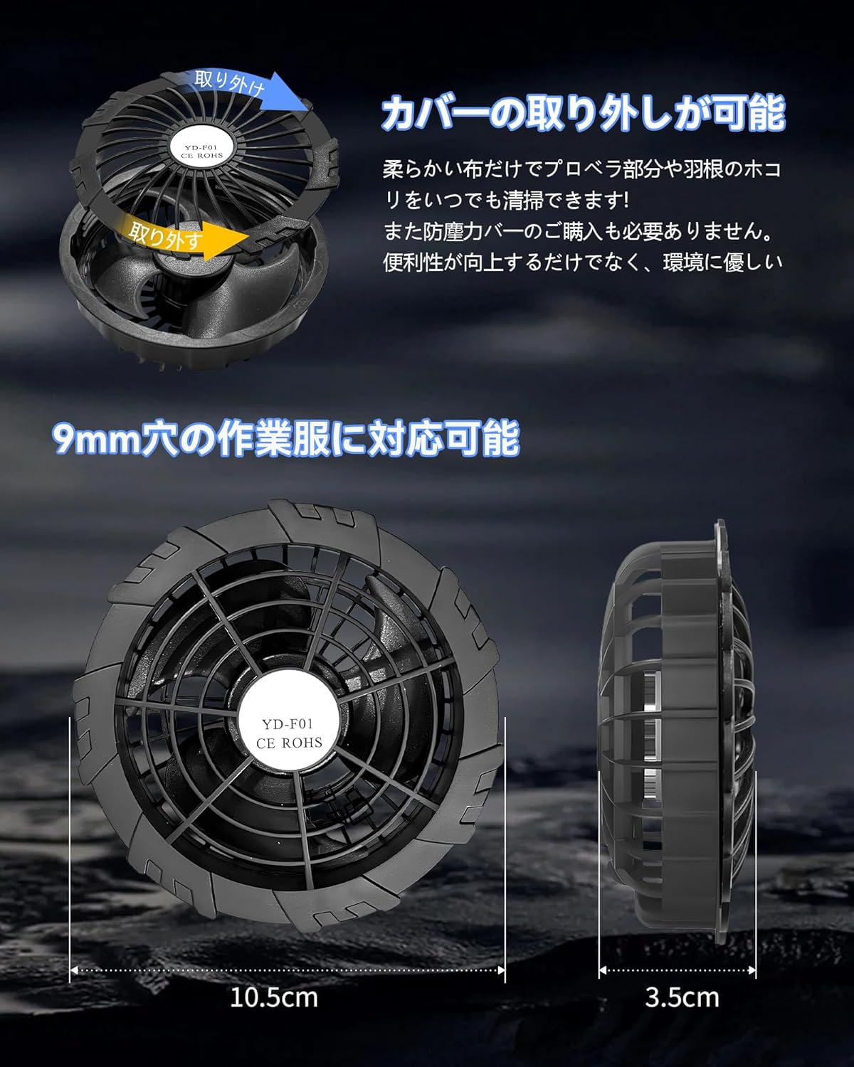 空調服 ファンユニット ケーブル付き 本体 Amazon.co.jp: 空調作業服 ファン 超高出力 超大風量 ユニット DC接続
