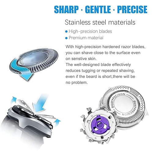 Miniatura 4 de HQ8 - Cabezales de repuesto para cabezales PT720 AT880, compatibles con afeitadoras Philips HQ8850 AT815 AT810, cabezales de afeitado eléctricos