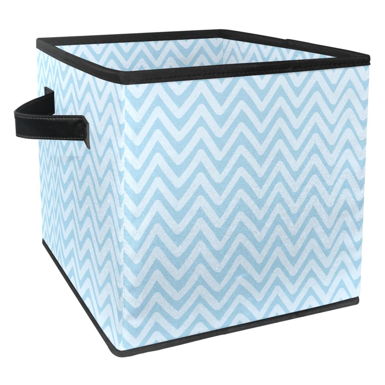 Boîte de rangement pliable cube en tissu bleu pour organiser la maison