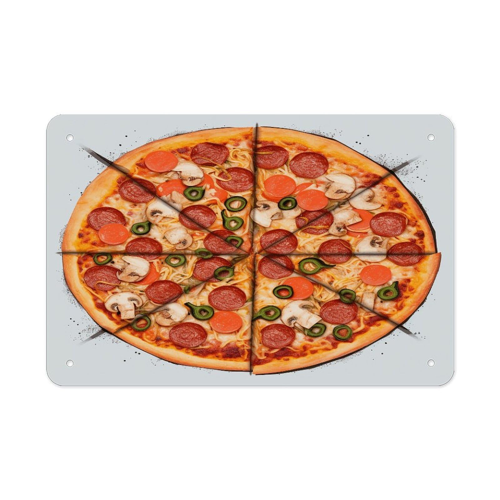 Fekiloot Style I Love Pizza Metal Signs Wall Art Tin Sign