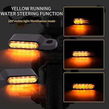 Rich Choices Handlebar LED Turn Signals Mini Motorcycle Blinkers Front Running Light Universal Compatible with Harley Sportster Dyna Honda Shadow Kawasaki Vulcan Yamaha V-Star Road Star