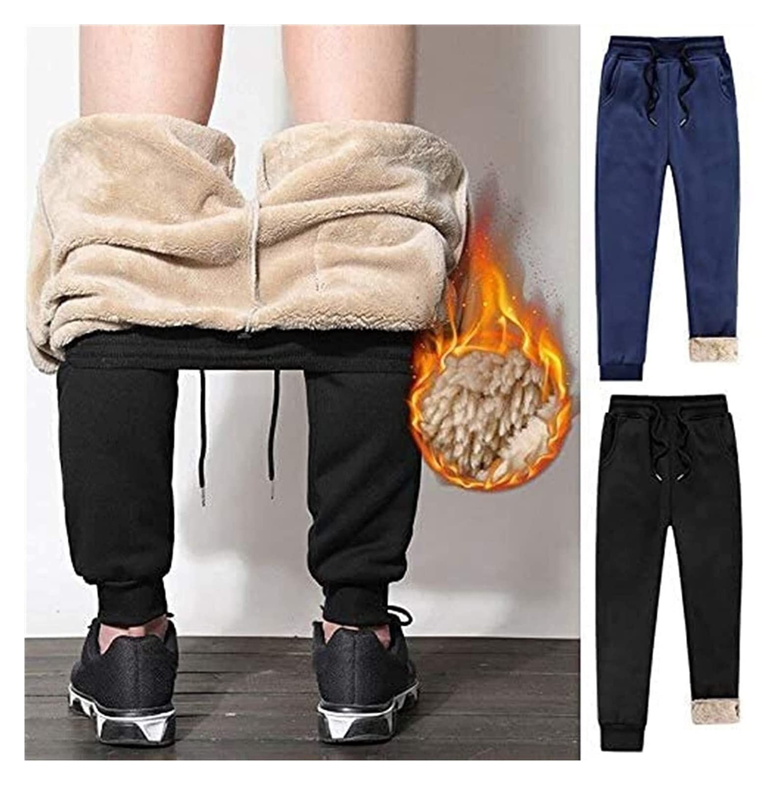WEITING Spodnie dresowe męskie bawełniane spodnie sportowe slim fit spodnie treningowe długie joggery spodnie na co dzień zimowe polarowe spodnie dresowe z kieszeniami spodnie dresowe streetwear