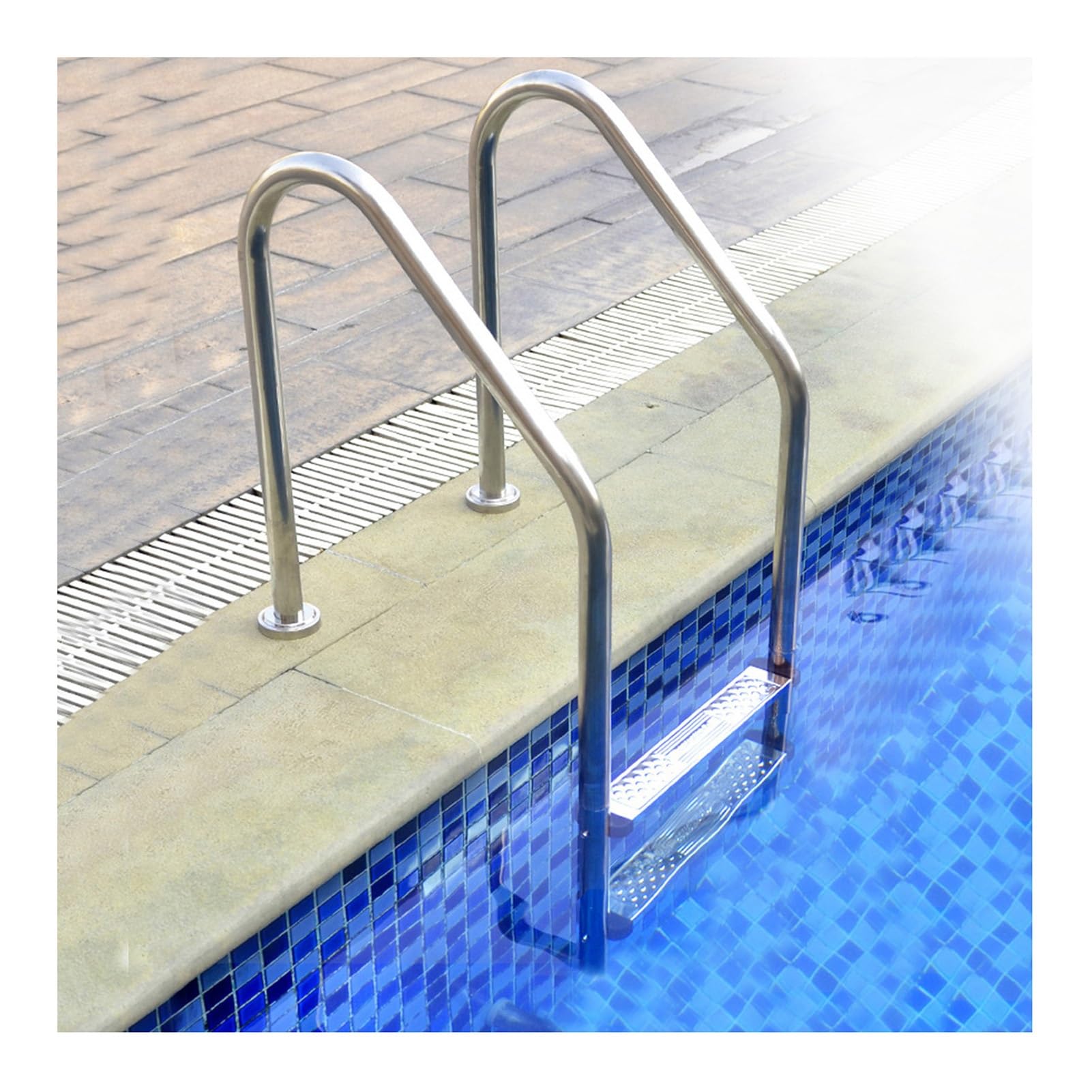 TYYCKJ Swimming Pool Escalators, Stainless Steel Non-slip Escalators with Handrails, Suitable for Above-ground Swimming Pools and Water Parks(2 steps)