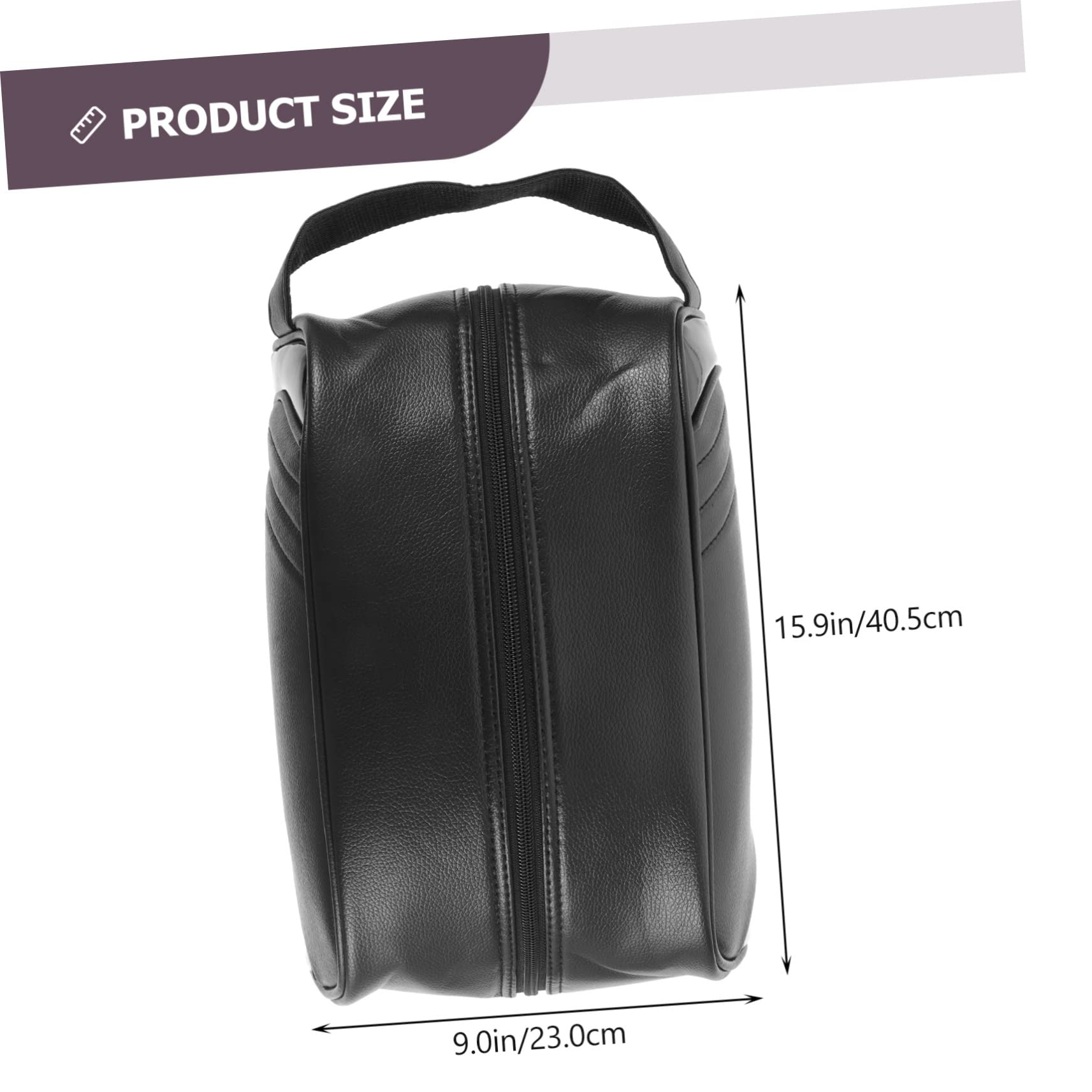 Bolsa para Zapatos Cremallera de Cuero Negro, Práctica