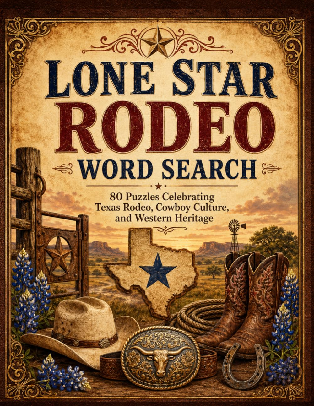 Lone Star Rodeo Word Search: A Large-Print Word Search Adventure Through Texas Arenas, Ranch Life, Cowboy Culture, and the Spirit of the Lone Star Rodeo