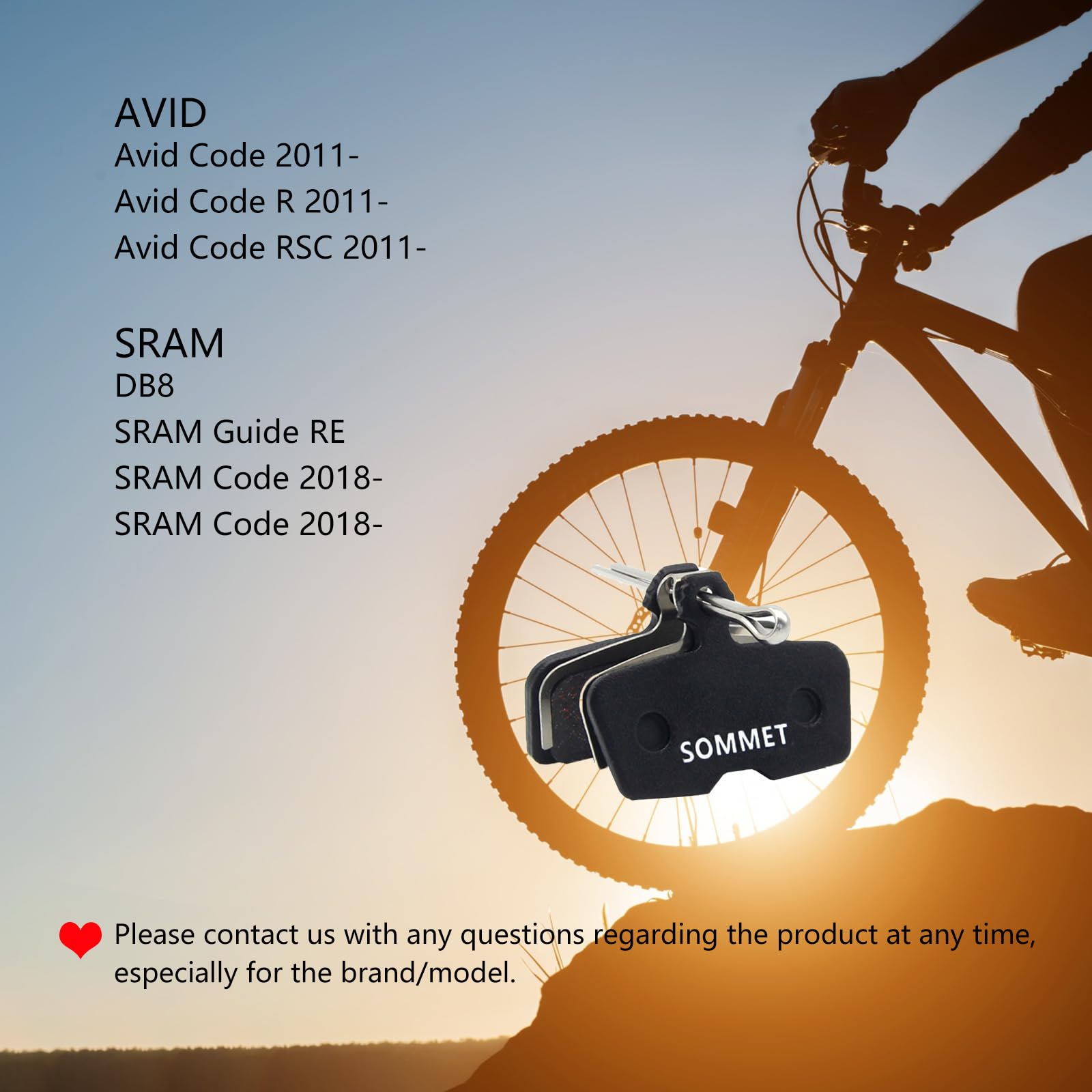 SOMMET 4 Coppie Pastiglie Freno a Disco Semi-Metallico per AVID Code Code R (2011-2014) SRAM Guide RE Code Sattel Code RSC 2018