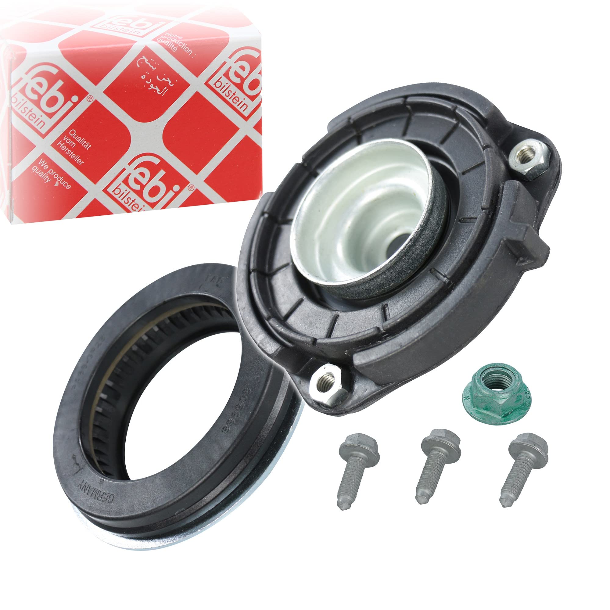 febi bilstein 37897 Strut Top Mounting Kit with ball bearing, screws and nuts, pack of one, black
