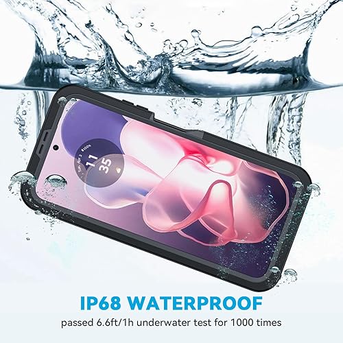 Miniatura 4 de Lanhiem Funda para Moto G Power 5G 2024, IP68 impermeable a prueba de polvo con protector de pantalla integrado, carcasa magnética resistente a
