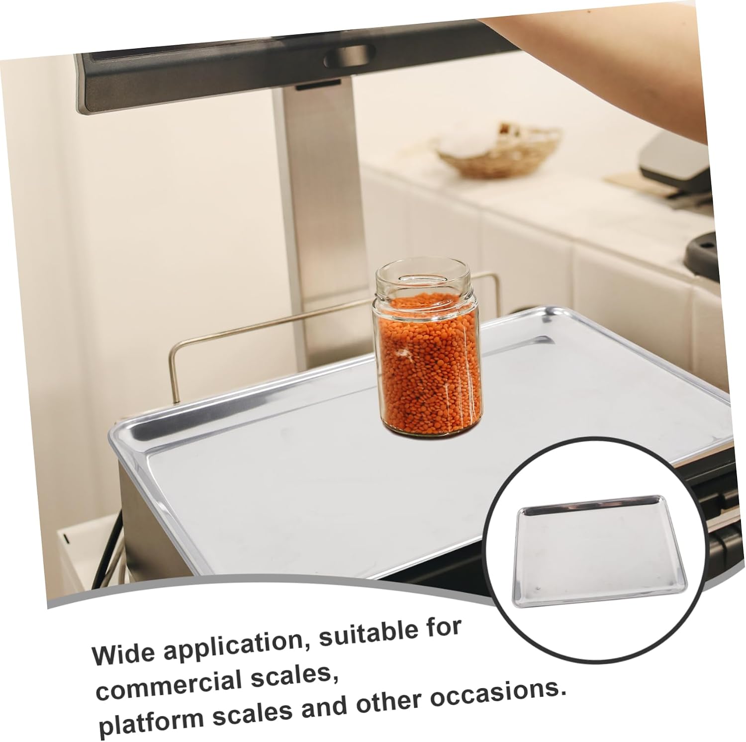 Weighing Tray Electronic Scale Accessory Stable Reliable Kitchen Weight Tray Weighing Pan for Accurate Measurements Easy Installation with Feet