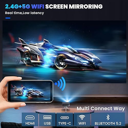 Miniatura 4 de Tiempo de reproducción de 3 horas ultra mini proyector de bolsillo Pico con altavoz de batería recargable y tirpod, soporte 1080P portátil