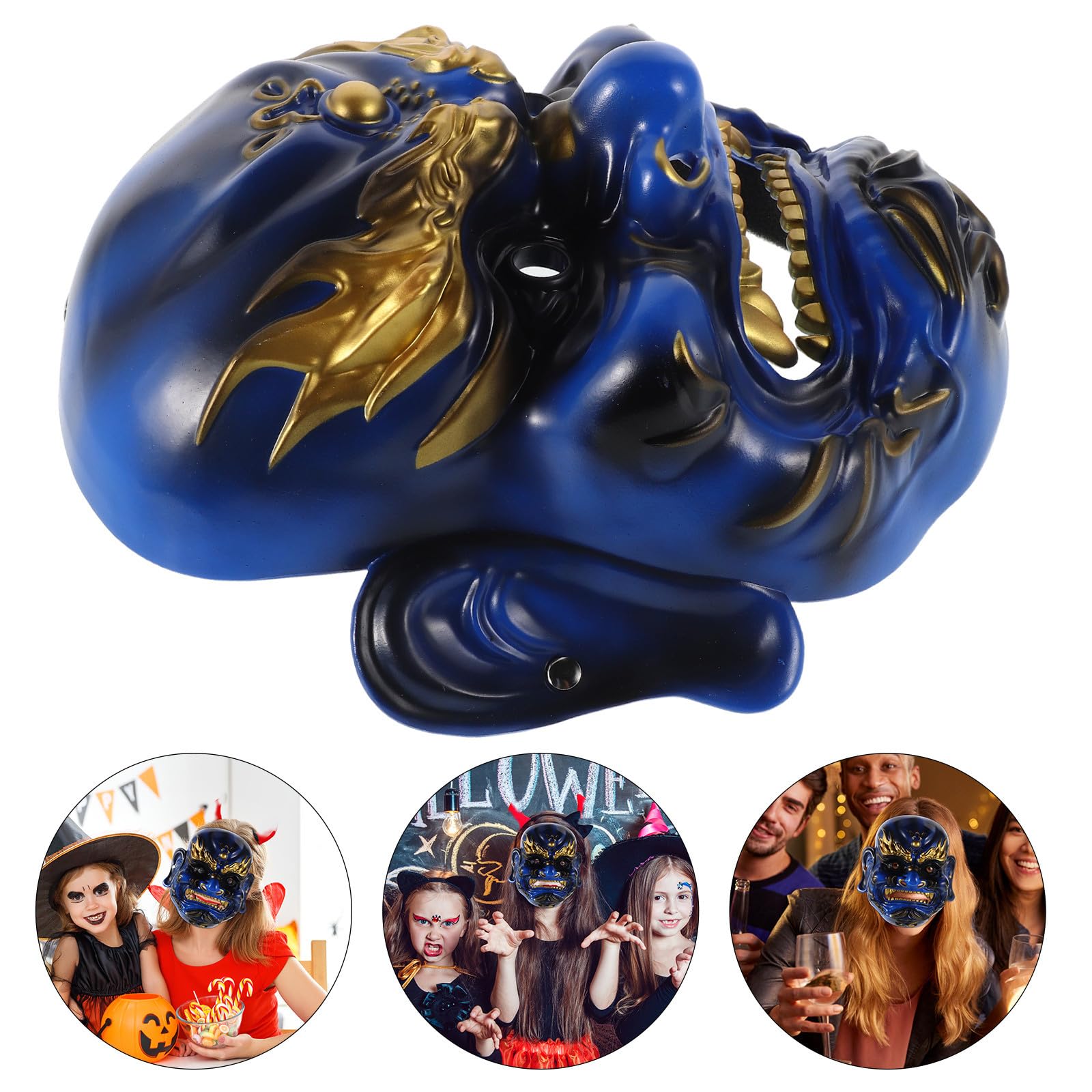 Healeved 3 Stück Maske des Gottes des Reichtums aus Kunstharz für