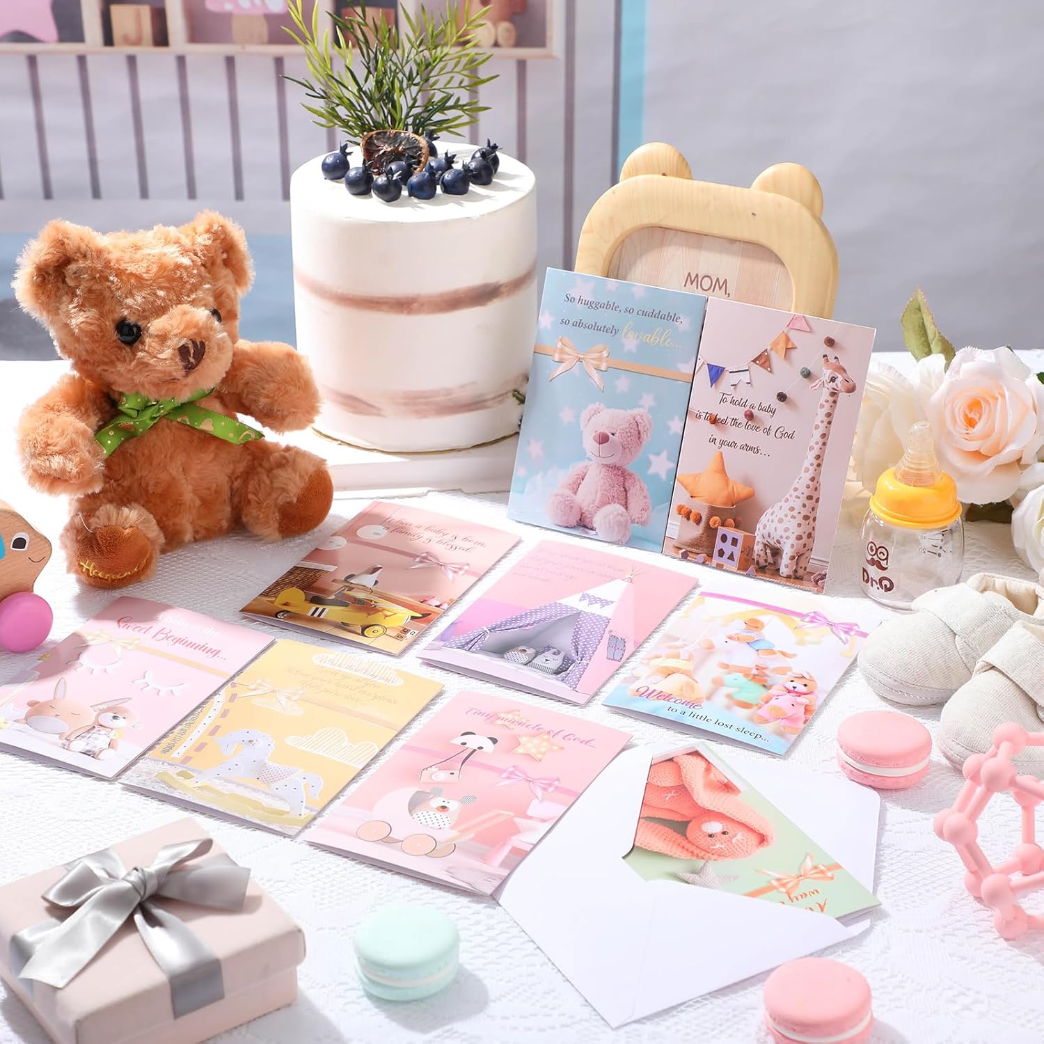 Motiskyy 36 Pcs Christian Baby Congratulations Cards Religious Thank You Theme Greeting Cards with Envelopes for Baby Shower New Parents Baptism Party