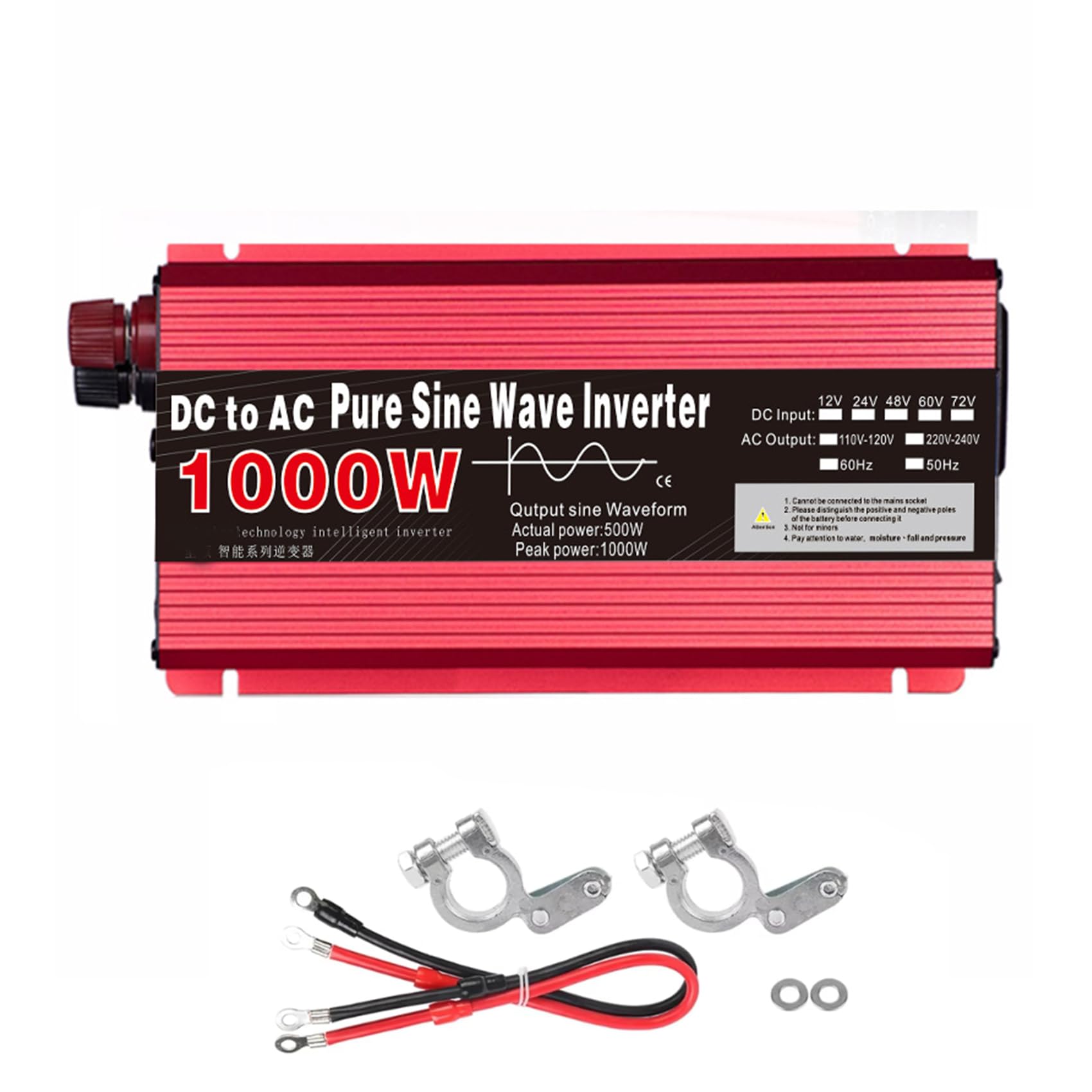 Onduleur basse fréquence 1000W 48V vers 110V à onde sinusoïdale pure pour maison et camping-car