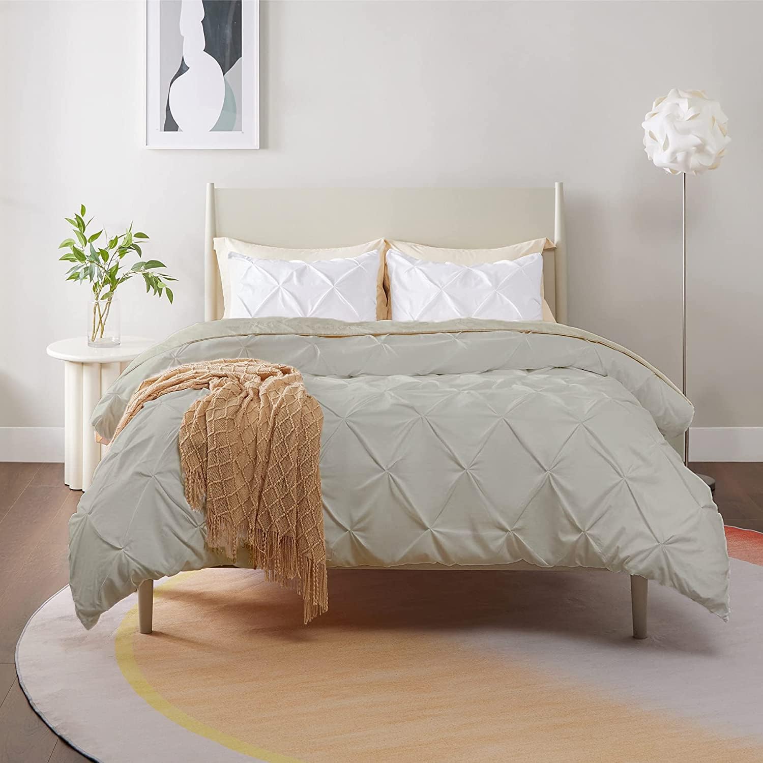 California Bedding Decorative Pinch Plated Pintuck Duvet