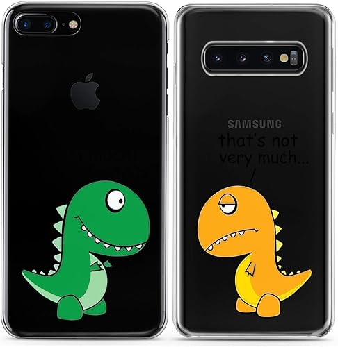 Miniatura 7 de Cavka Fundas de repuesto a juego para Google Pixel 6 Pro 5 XL 5a 4a 5G 2 XL 3 XL 3a XL 4 XL transparente, regalo lindo dinosaurio divertido T-Rex