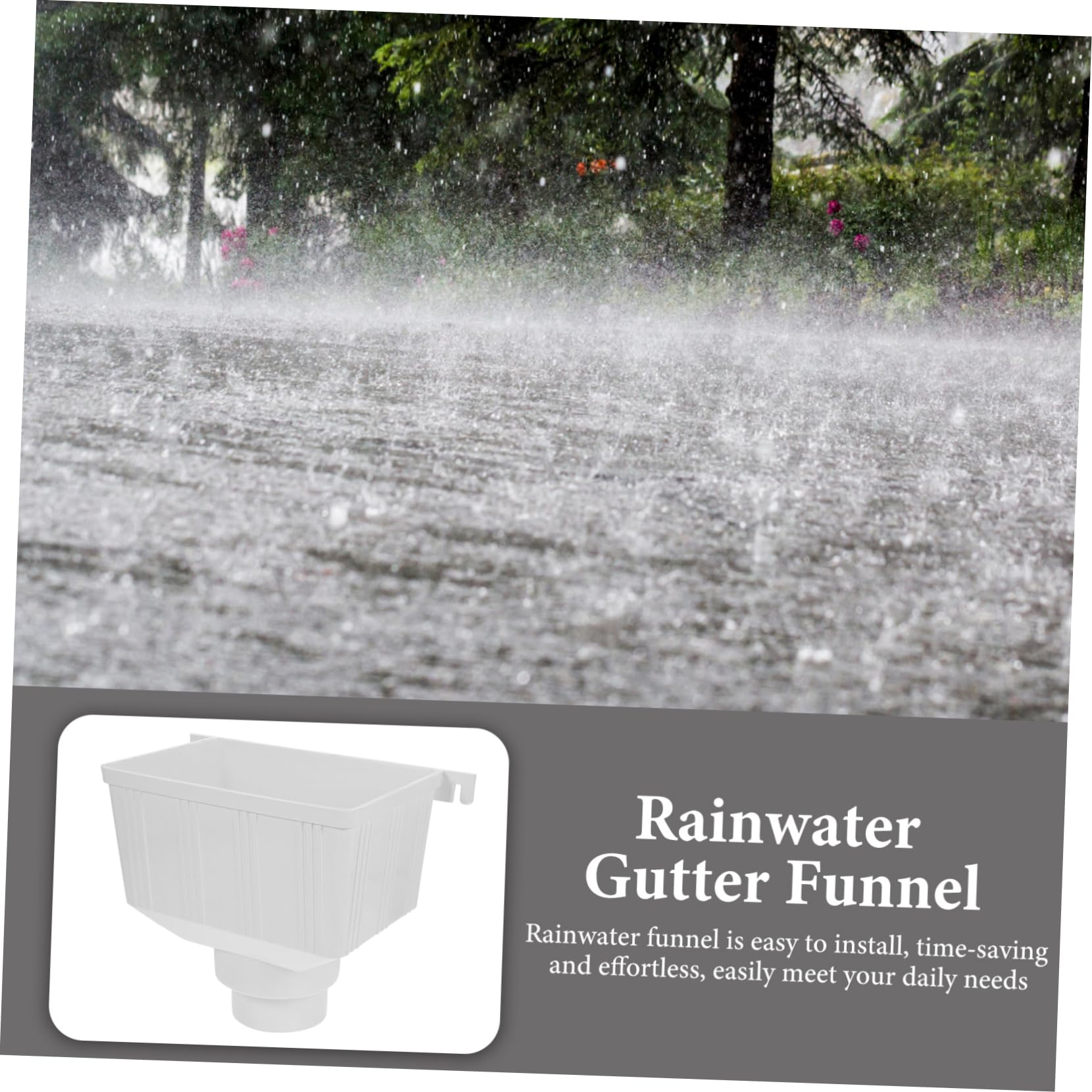 Deviatore di Pioggia in Plastico Bianco per Raccolta Acqua Piovana Resistenza All'invecchiamento e Durata, Adattatore per Tubo Pvc Grondaia Casa Giardino