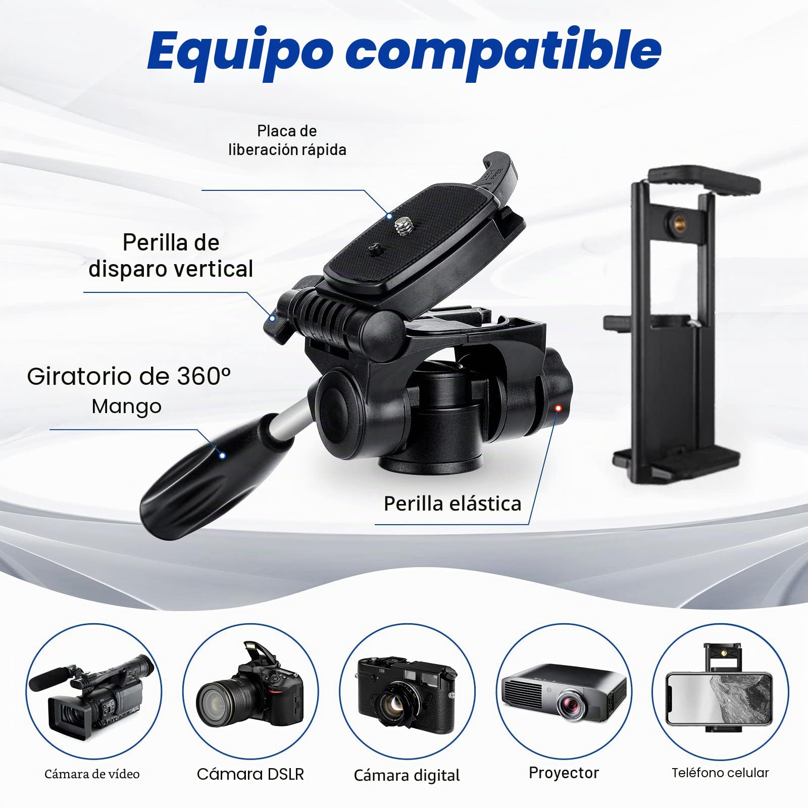 MACTREM Trípode Cámara 190cm/75 Ligero Portátil Aluminio Profesional