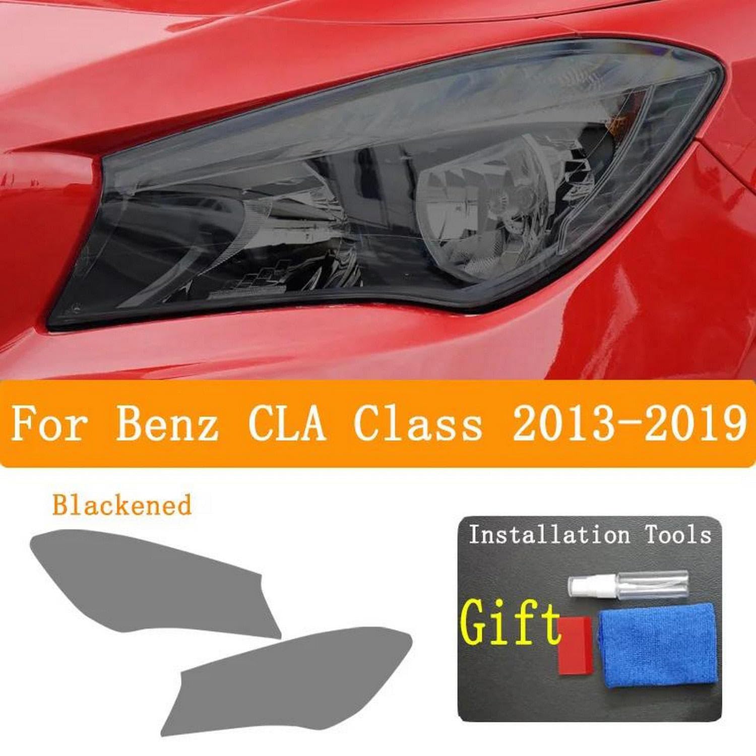 Reflektor samochodowy tylne światło folia ochronna reflektor winylowa renowacja przezroczysta czarna naklejka samochodowa, do Benz klasy CLA 2013-2019