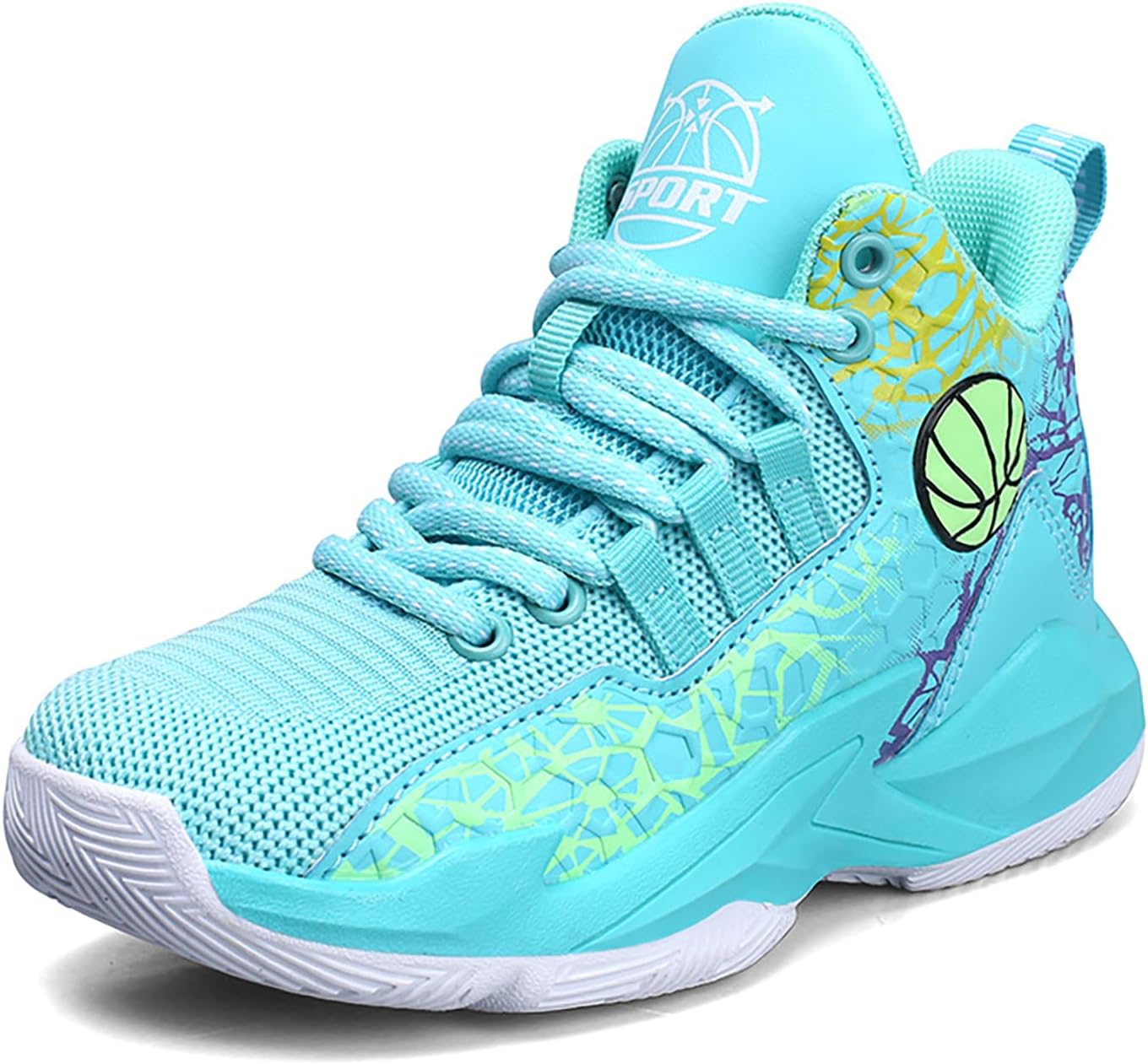 Kids Basketball Shoes High-top Sports Shoes Boys Sneakers Durable Lace-up Non-Slip Running Shoes Secure for Little Kids Big Kids