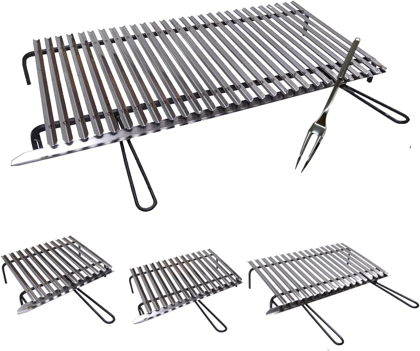 GRIGLIA IN ACCIAIO Inox Arrotolabile Forno Esterno Gabbie Da Forno Per - Foto 8