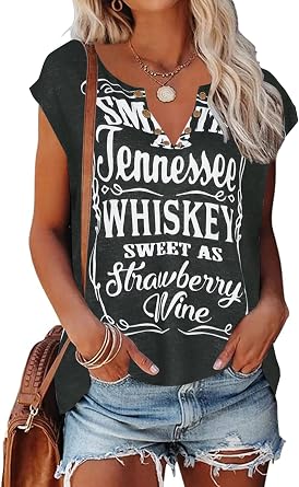 Zyyfly Womens Cap Sleeve Tank Tops V Neck Graphic Summer Shirts Loose Fit