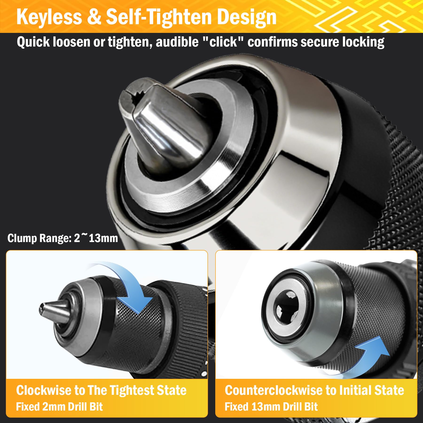42-66-2608 Keyless Chuck Assembly Replacement for 1/2 in Driver
