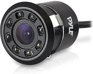 Pyle PLCM12 Rearview Backup Parking Assist Camera (Waterproof Night Vision Cam, Distance Scale Line Display, Flush Mount)