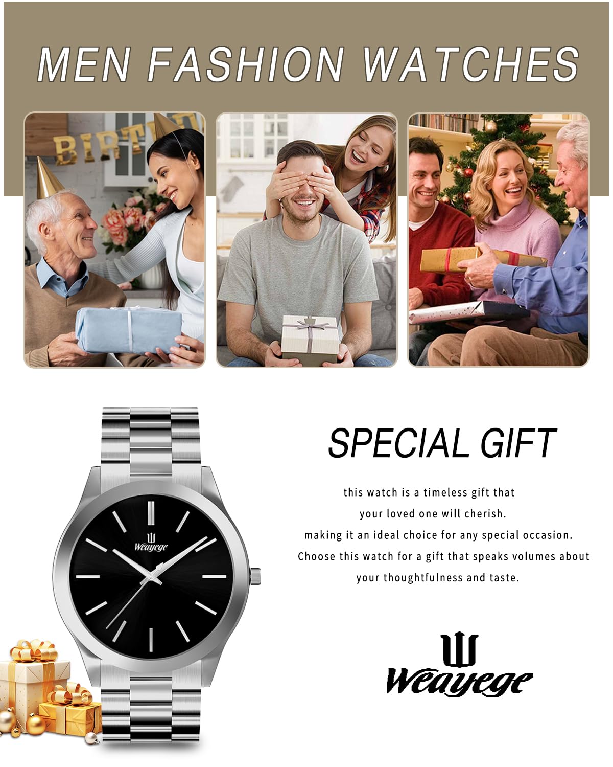 Relojes de Pulsera para Hombre, Minimalistas, de Lujo, de Cuarzo, Impermeables, para Negocios, Regalos para Hombres, Plateado