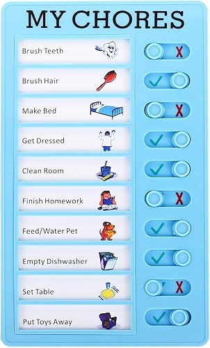 PATIKIL Tabla de lista de verificación, tabla de tareas de plástico, lista de tareas de rutina diaria, agenda de tareas desmontable, planificador de