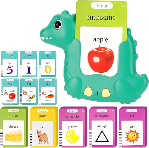 Miniatura 10 de Tarjetas didácticas bilingües de 510 palabras en español e inglés para niños pequeños de 1 a 3 años, juguetes Montessori de aprendizaje de discurso