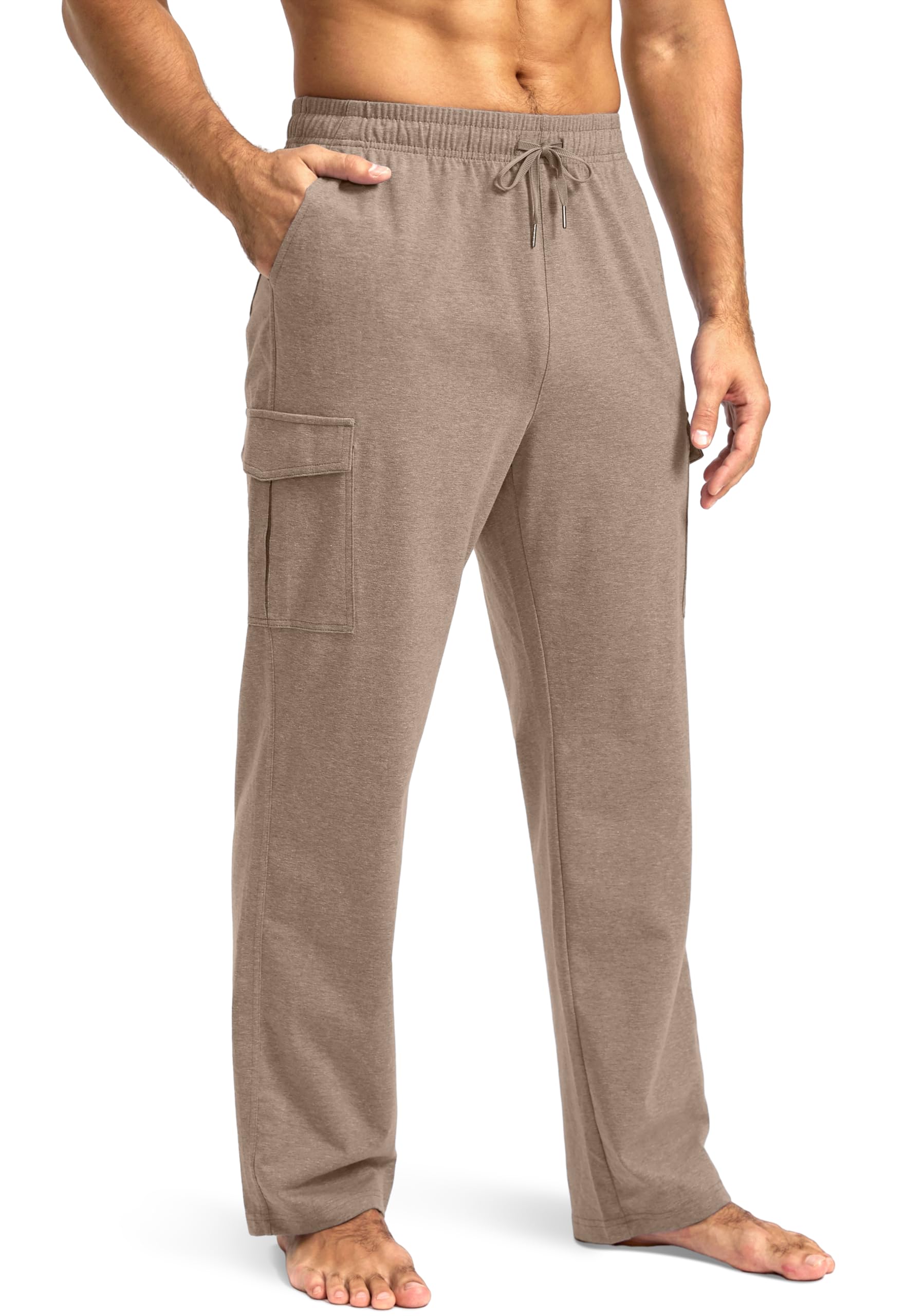 Pudolla Men's Cotton Cargo Sweatpants