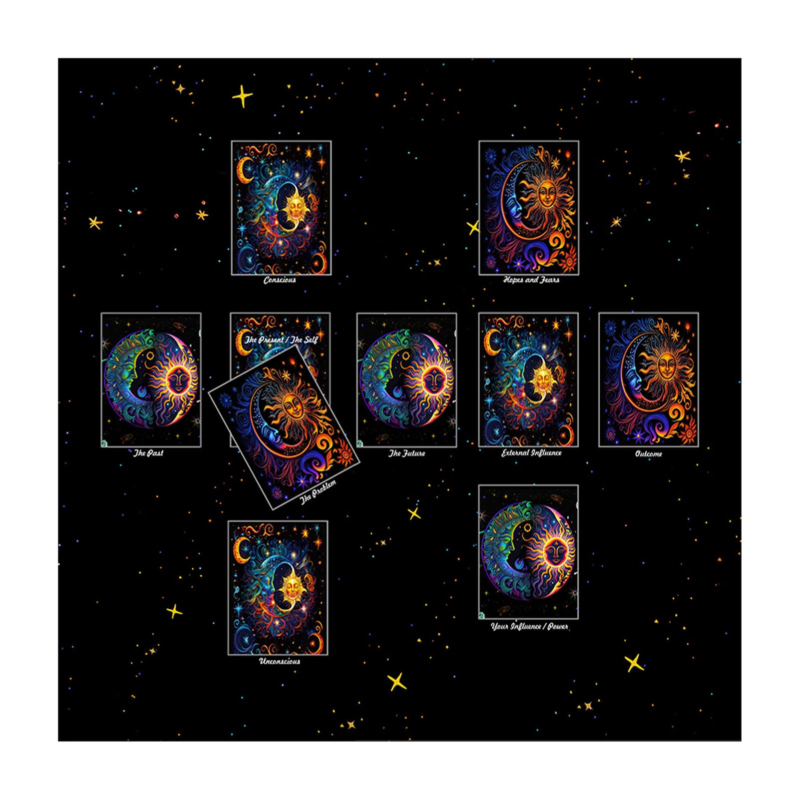 Altar Decorative Tarot Table Cloth Pendulum Division Altar Table Cloth Multifunctional Tarot Card Table Cover
