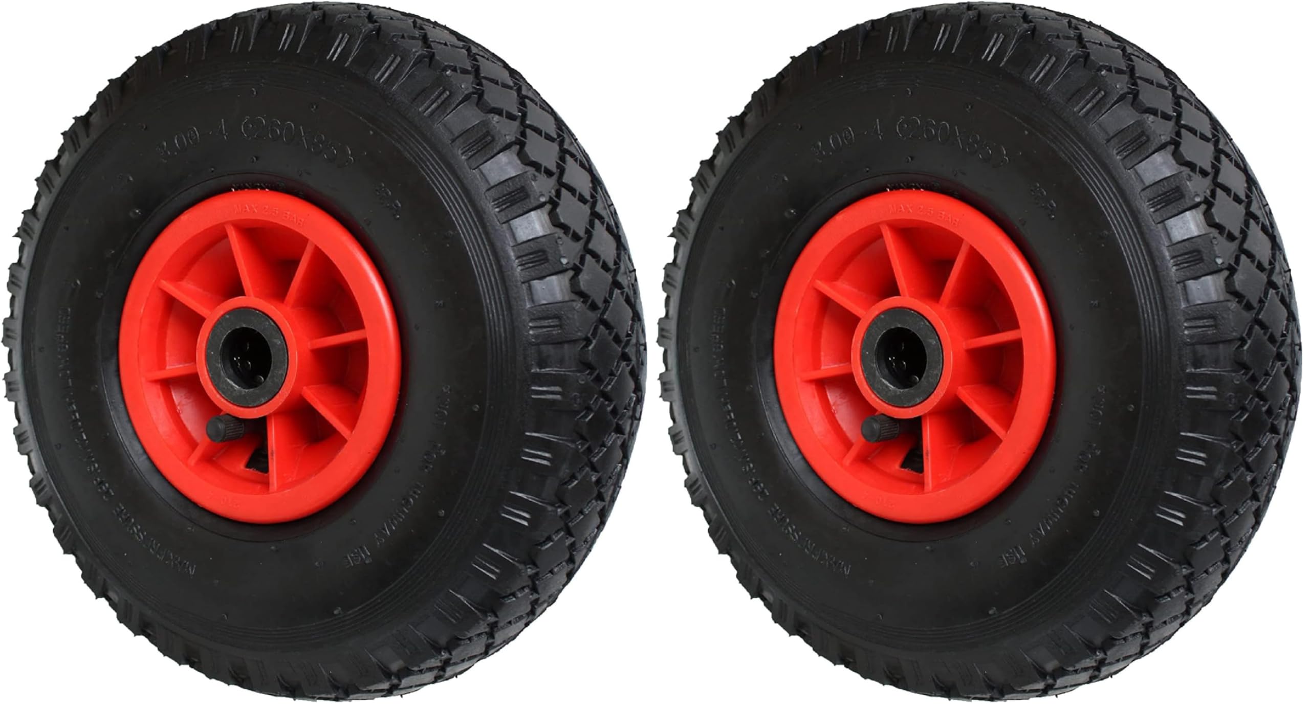 Kippen 1637A1 - Ruota Pneumatica per Carrello, dimensioni: 3.00-4 (260x85 mm.) (Confezione da 2)