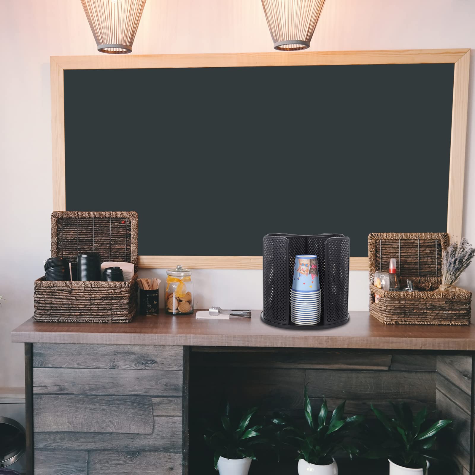 Garneck Countertop Paper Cup Dispenser Rotary Holder for Cups Organizer for Bars and Restaurants Easy to Clean Multi Functional Design