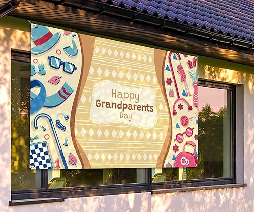 Miniatura 6 de Sunwer Telón de fondo para cabina de fotos del día de los abuelos, decoración de fiesta, escuela, aula, decoración de fondo para colgar en la pared
