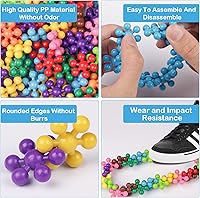 Vista 5 de NEOACT 600 piezas de bloques de construcción de juguetes conectables, conjuntos de juguetes educativos de plástico sólido entrelazados para niños