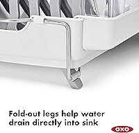 Vista 4 de OXO Good Grips - Escurridor plegable convertible para platos, acero inoxidable, diseño 1 y Good Grips de acero inoxidable