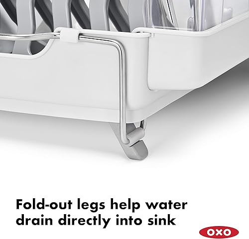 Miniatura 4 de OXO Good Grips - Escurridor plegable convertible para platos, acero inoxidable, diseño 1 y Good Grips de acero inoxidable