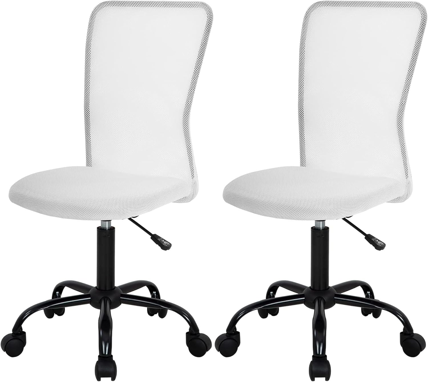 FDW Home Office Chair Mid Back Mesh Desk Chair Armless Computer Ergonomic Task Rolling Swivel Chair Back Support Adjustable Modern with Lumbar Support
