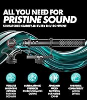 Vista 2 de Movo X1 Supercardioid Shotgun Microphone - Micrófono de cámara de 3.5mm/XLR/USB-C para DSLR, smartphones y computadoras - Micrófono de boom