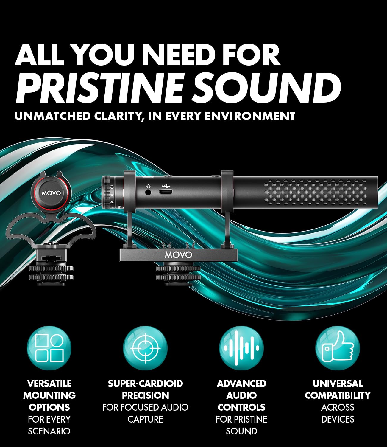 Amazon.com : Movo X1 Supercardioid Shotgun Microphone - 3.5mm/XLR