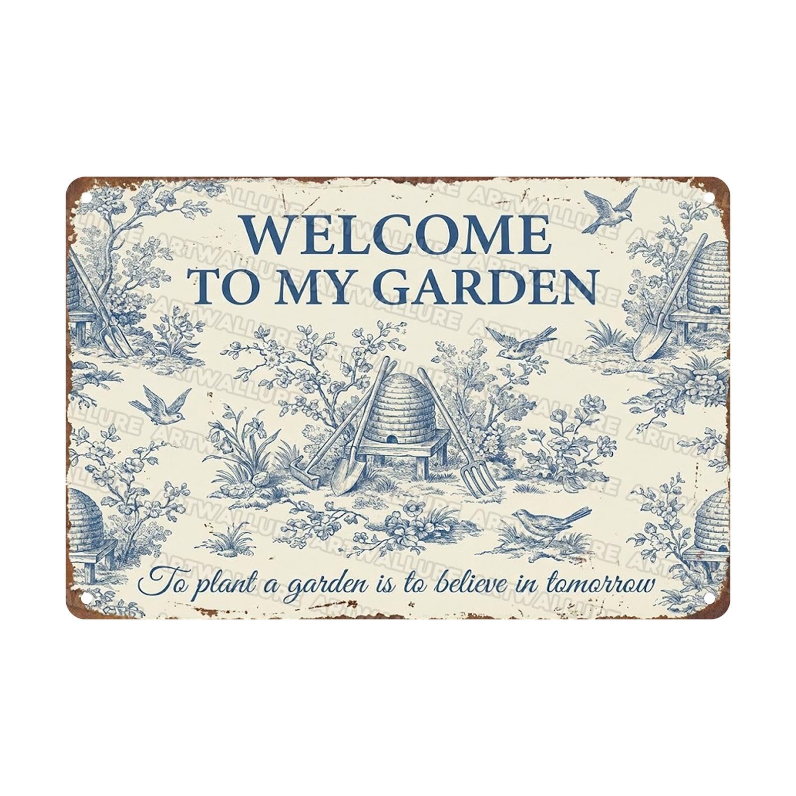Vintage Garden Sign To Plant a Garden is to Believe in Tomorrow Metal Tin Sign for Courtyard Balcony Gazebo 8x12Inch