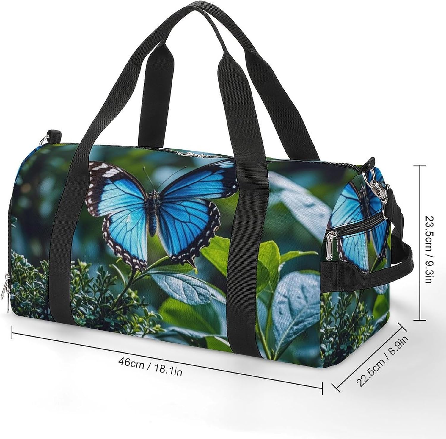 Gym Bag for Men Travel Duffle Bag Butterfly Resting Tote Bag Weekender Duffel Bag Weekender Bag for Sports