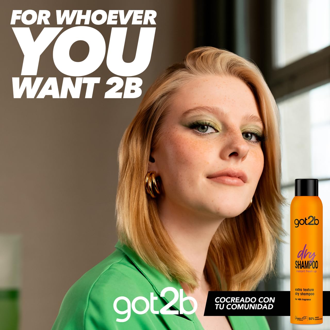 Got2b - Champú Seco Textura Extra, 200 ml, Refresca tu cabello al instante, adecuado para peinados
