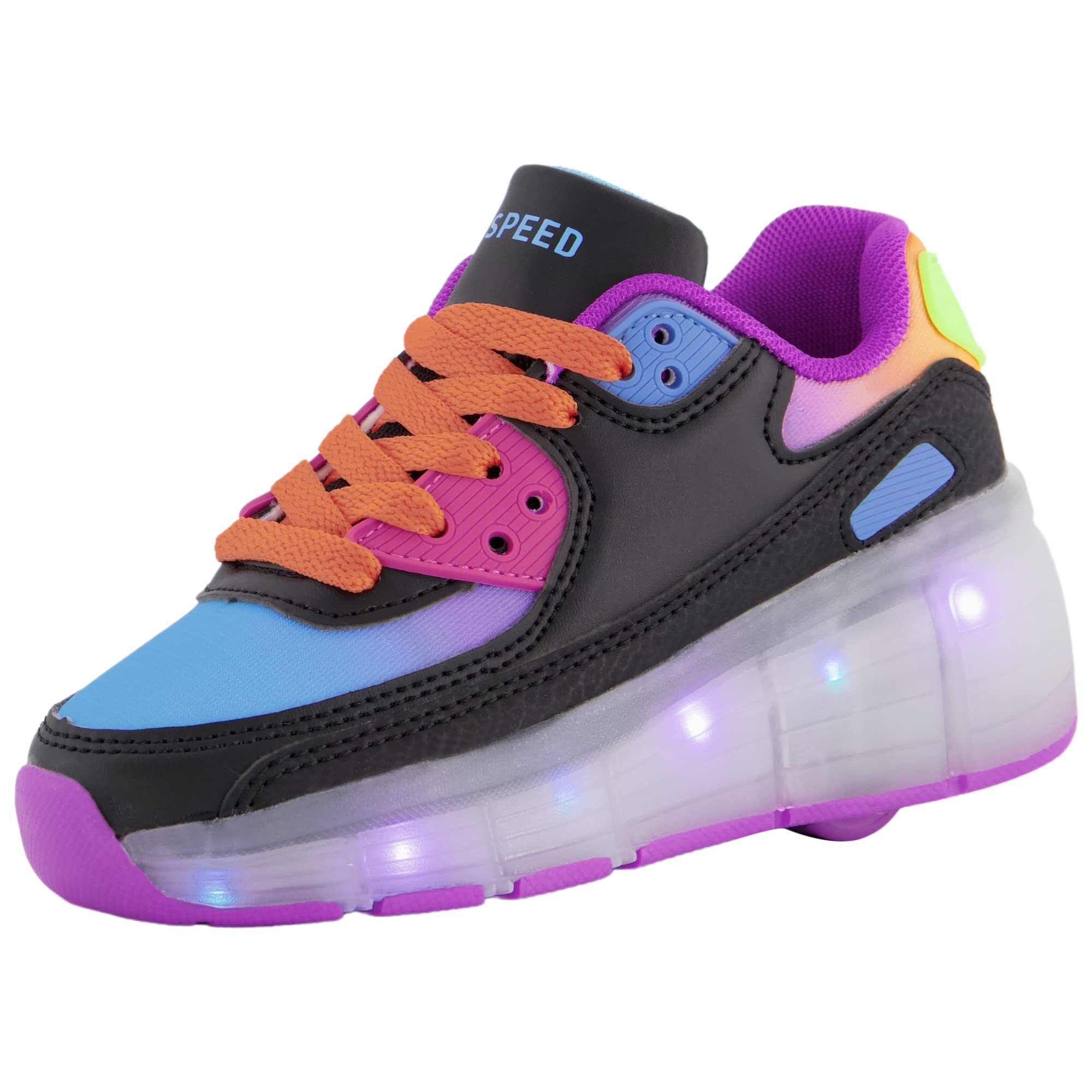 SDSPEED Kids Roller Skate Shoes with Single Wheel Shoes Sport Sneaker LED