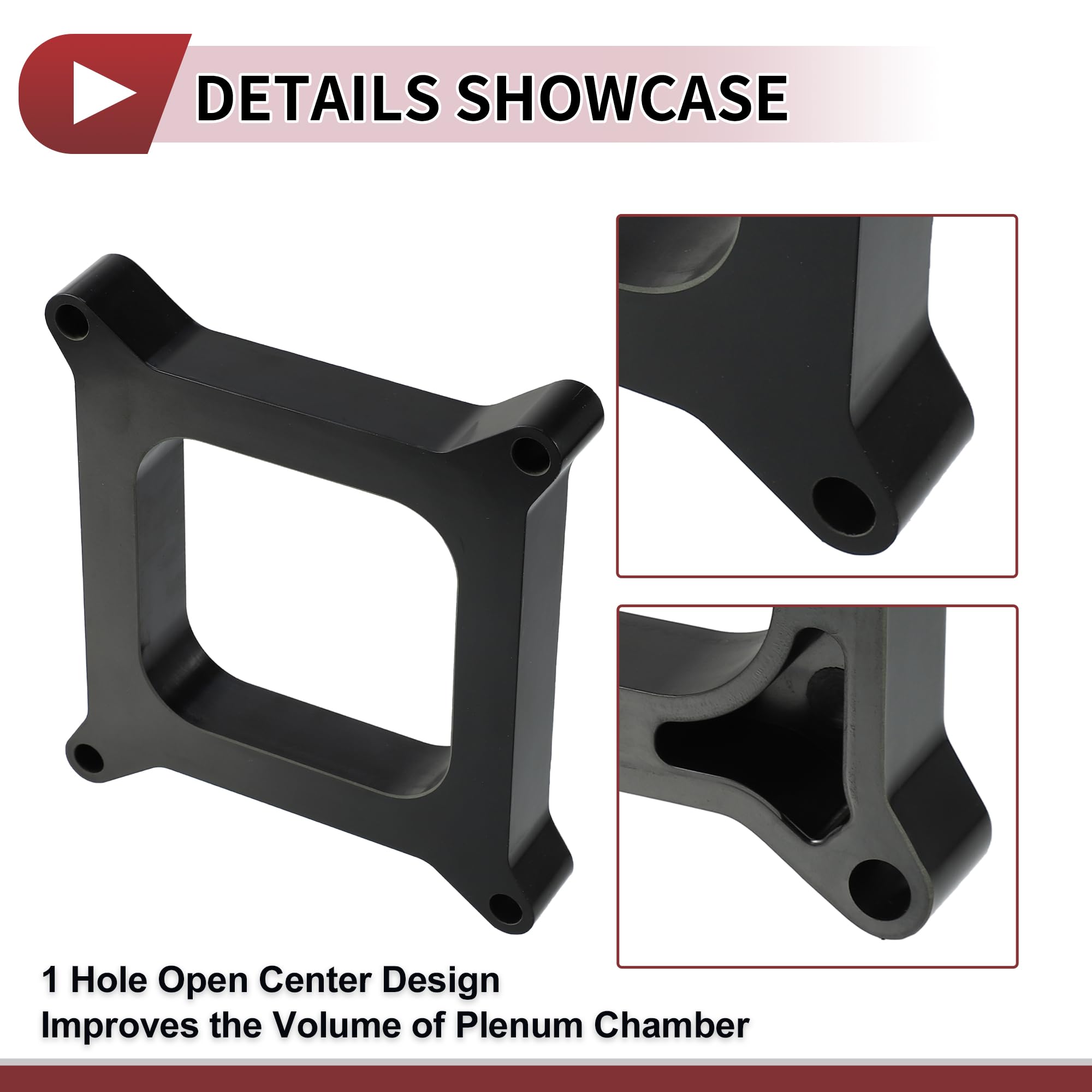 JEGS 15496 Phenolic Carburetor Spacer 4150/4160 Bolt Pattern 1 In. Tall Open Ple - Foto 11