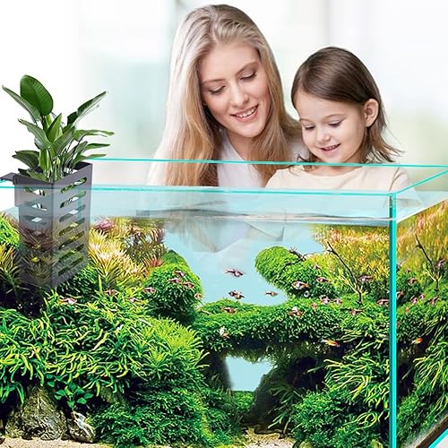 Miniatura 8 de Soporte colgante mejorado para plantas de acuario, 2 soportes de plástico para plantas acuáticas con ganchos y ventosas para decoración de plantas