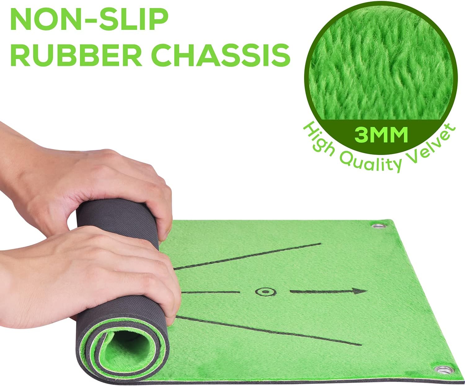BNT Golf Training Mat, Swing Detection Batting, Analysis & Correct Your Swing Path, or Golf Hitting Mat, Turf Golf Mat with Shock Absorbent Rubber Soft Base, Golf Practice Grass Mat for Indoor/Outdoor : Sports & Outdoors