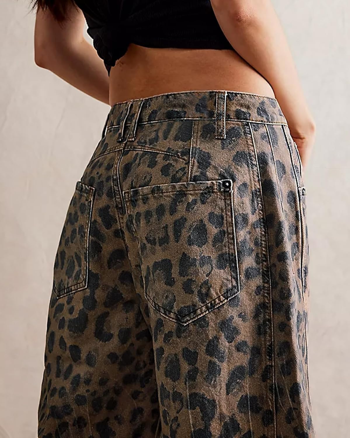 Ru Sweet Women's Barrel Jeans Vintage Loose Wide Leg Jeans Y2k Mid Rise Cropped Boyfriend Denim Pants - Image 2