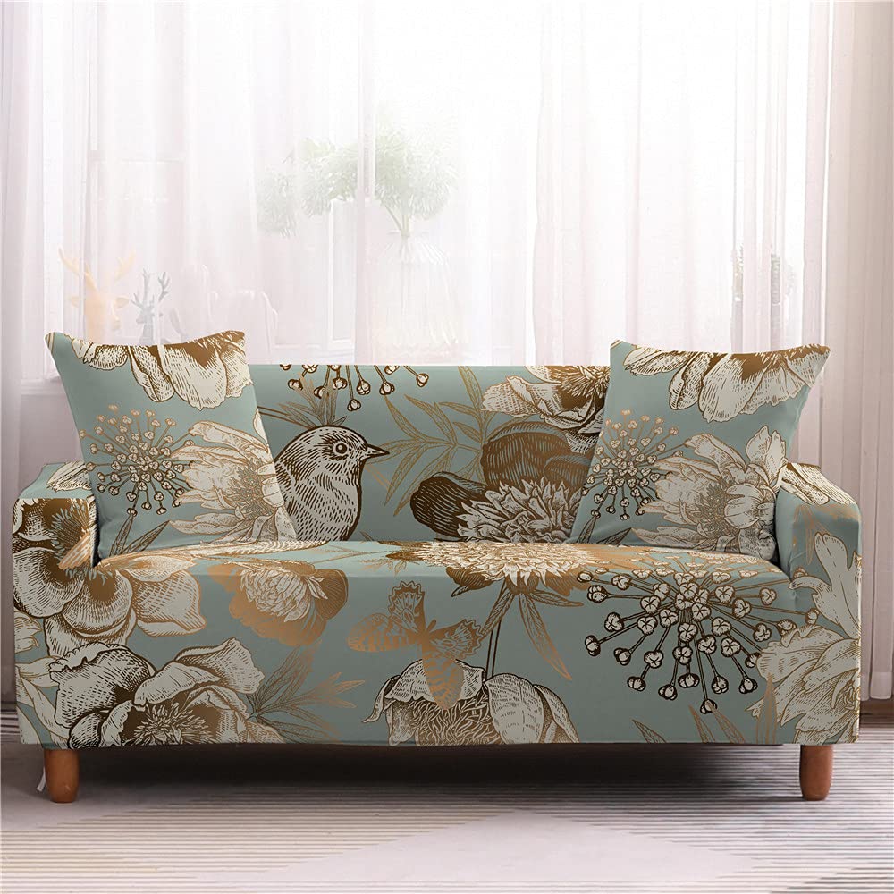 FANSU Copridivani Elastici 1 2 3 4 Posti, Copridivano Scarabocchio Minimalista, Universale Copridivani con Braccioli Divano Protector Antiscivolo Copri Divano (3 posti(190-230cm),Grigio